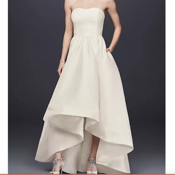 DB Studio Mikado High-Low Wedding Dress - Picture 1 of 7